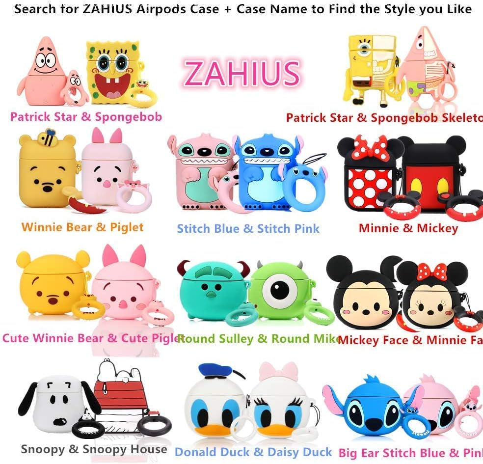 ZAHIUS Silicone Case Funny Cover Compatible for Apple Airpods 1&2[3D Cartoon Pattern][Designed for Kids Girl and Boys](Winnie)  ZAHIUS Direct   