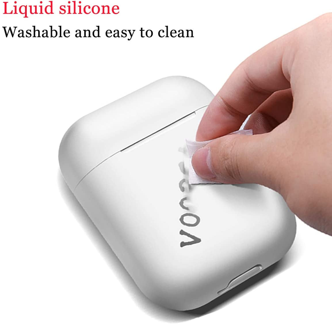 Compatible with Airpods Case Cover Silicone Protective Skin for Airpods Case 2&1 (2 Pack) Black/Sand Pink  Doboli   