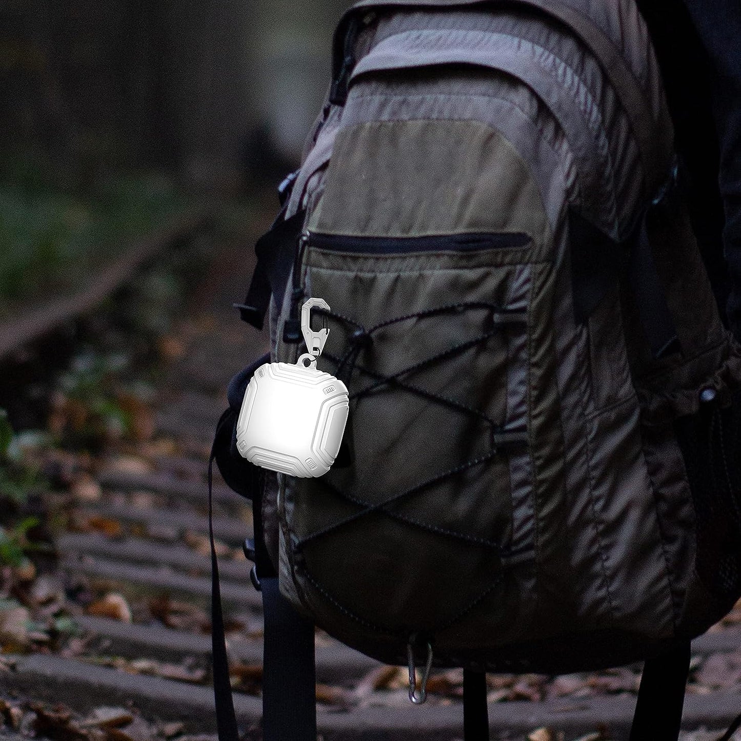 Valkit Compatible Beats Fit Pro Case Cover, Full Body Shockproof Military Shell Cool Protective Cover Skin with Keychain Men Women for New Beats Fit Pro Earbuds 2021, White  VKT   