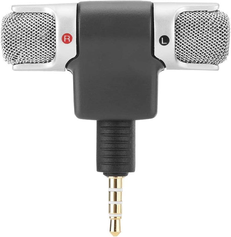 Wireless Microphone Recording 3.5Mm Mini Mic Digital Stereo Microphone Plug and Play Mic Professional Handheld External Microphone for Digital Media Mobile Phones PC and Recorders No Battery Required  Zopsc   