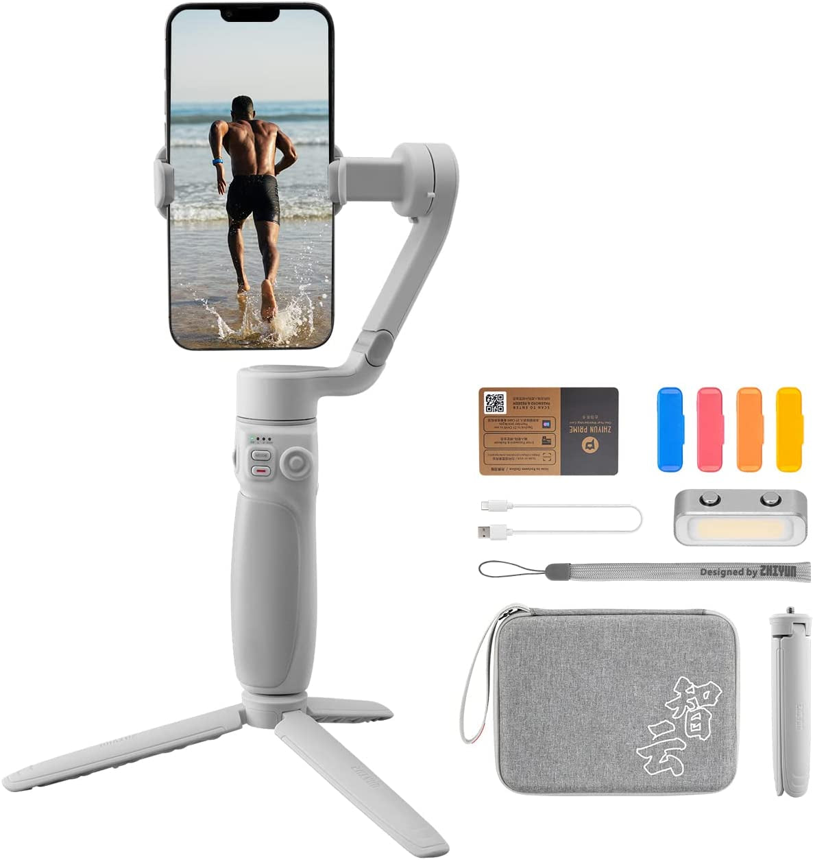 Zhiyun Smooth Q4 Combo Gimbal Stabilizer, Handheld 3-Axis Gimbal for Smartphone, Built-In Extension Rod, Stabilizer for Vlogging, Youtube, Tiktok, Live Video Compatible with Iphone and Android  ZHIYUN   