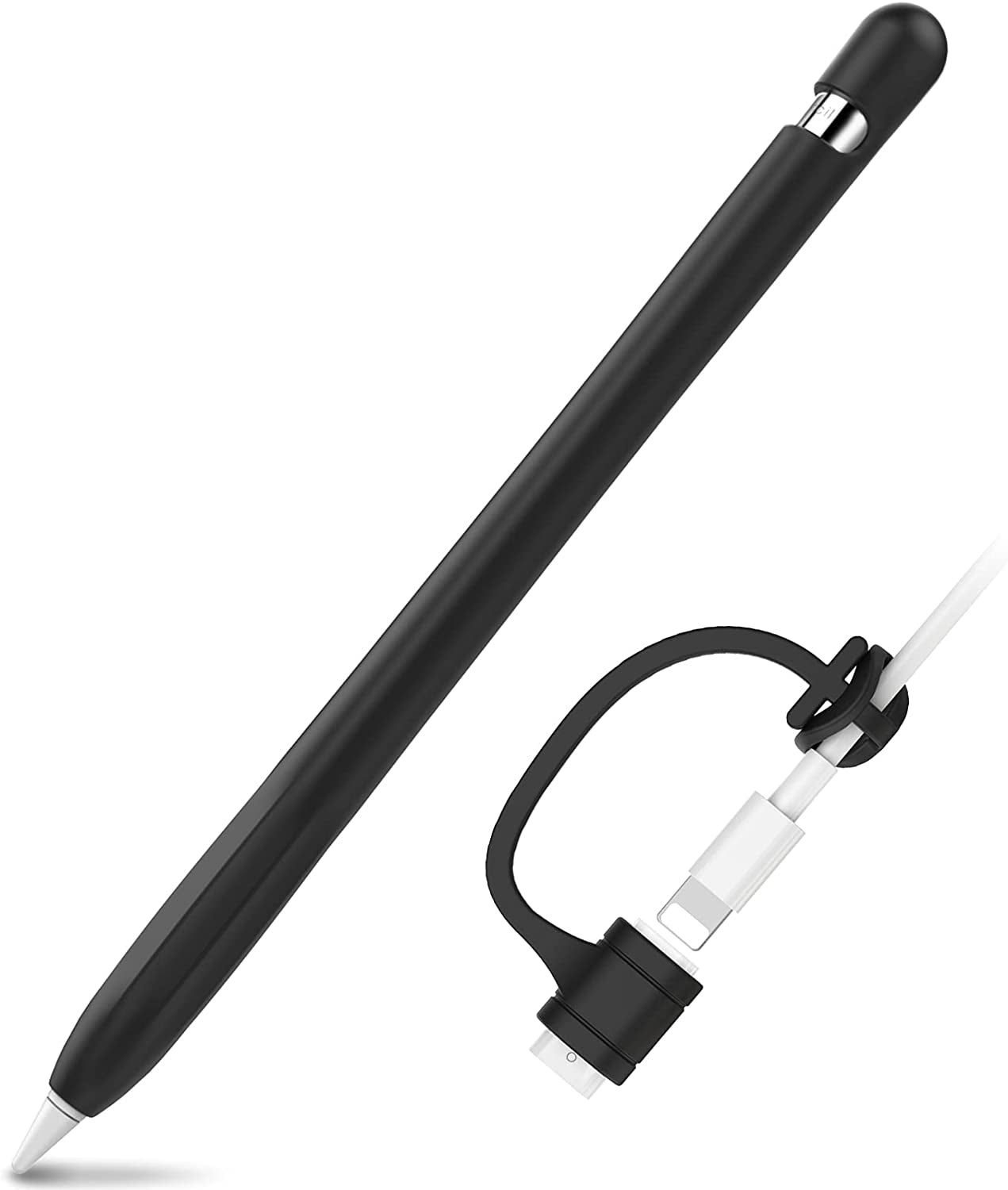 Ahastyle Anti-Slip Case Sleeve Silicone Protective Skin [ Added Cable Adapter Tether Kit] Compatible with Apple Pencil 1St Generation  AHASTYLE   