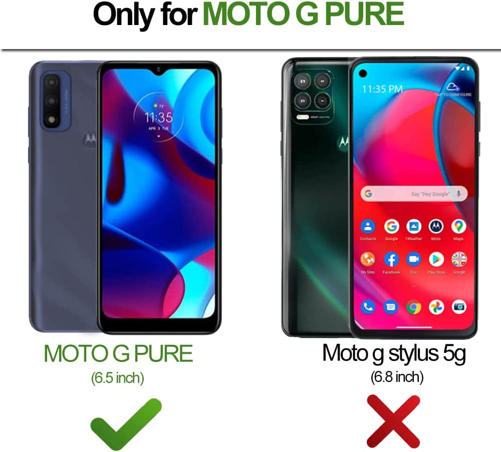 B-Wishy for Moto-G Pure Phone Case,Moto G-Power 2022 Case with Kickstand Ring Holder,Square Rivet for Girls Women Anti-Shock Slim Shockproof TPU Cover Phone Case for Moto G Play 2023(Y Black)  B-wishy   