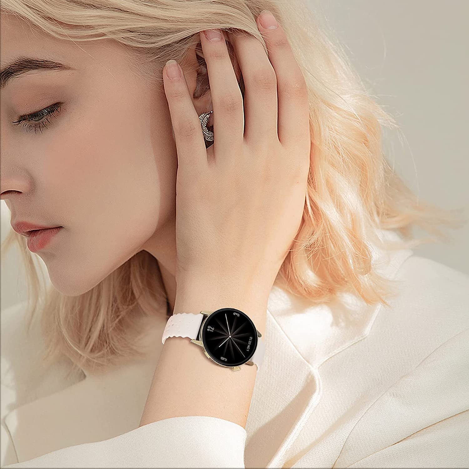 6 Pack Bands Compatible with Samsung Galaxy Watch 5 Band 40Mm 44Mm/5 Pro 45Mm, Galaxy Watch 4 Band 40Mm 44Mm/Watch 4 Classic/Galaxy Watch 3 41Mm, 20Mm Slim Sport Lace Silicone Wristband for Women  AIZHINENG   