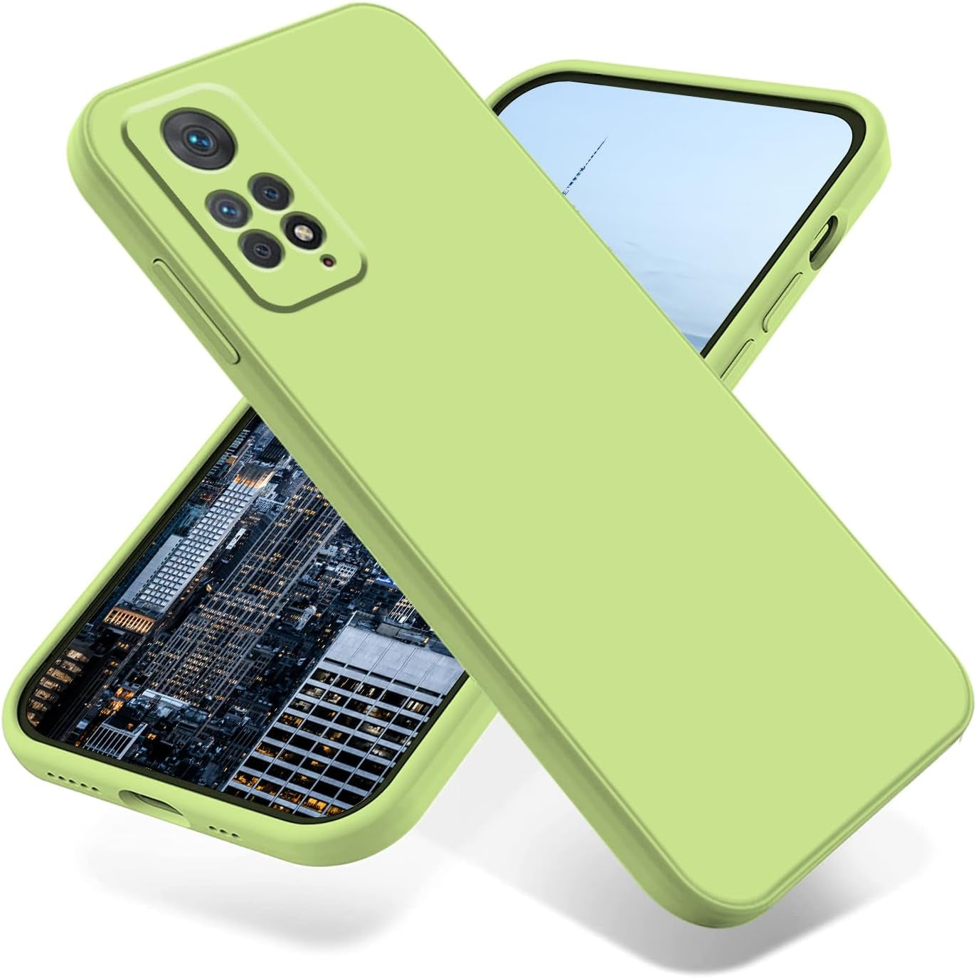 Jancyu Compatible with Redmi Note 12 Pro 4G Case, Silicone Phone Case for Xiaomi Redmi Note 12 Pro 4G, 360°Full Protective, Shockproof and Fingerprint Resistant Accessorie (Black)  Jancyu Green  