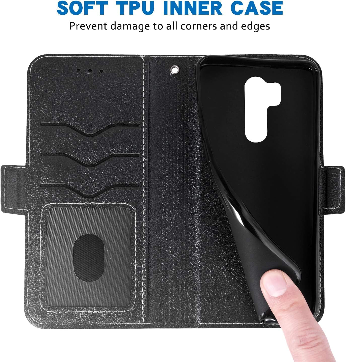 Phone Case for LG G7 Thinq Folio Flip Wallet Case,Pu Leather Credit Card Holder Slots Full Body Protection Kickstand Hard Hybrid Protective Phone Cover for LGG7 G 7 plus Thin Q G7+ Lgg7Thinq Black  WWAAYSSXA   