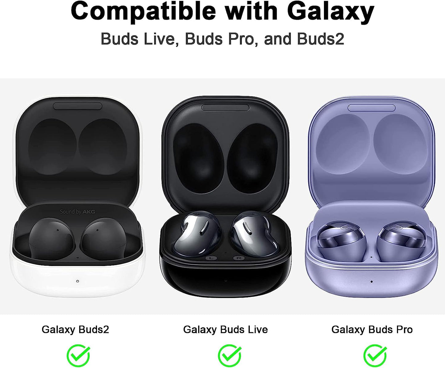 AIRSPO Floral Print Silicone Case Compatible with Samsung Galaxy Buds 2 Case (2021) / Galaxy Buds Pro Case (2021) / Galaxy Buds Live Case (2020) (Black Rose)  AIRSPO   