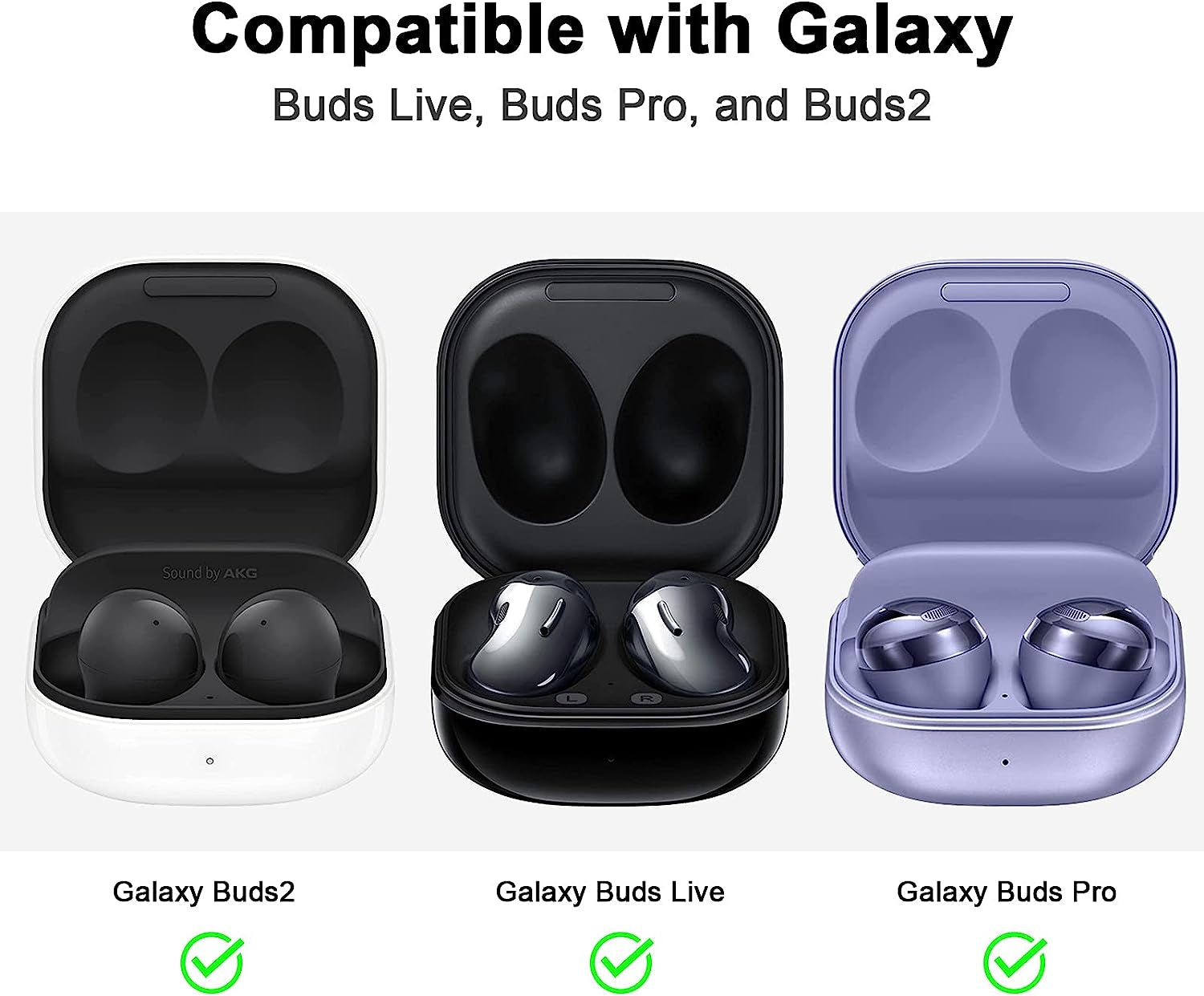 AIRSPO Floral Print Silicone Case Compatible with Samsung Galaxy Buds 2 Case (2021) / Galaxy Buds Pro Case (2021) / Galaxy Buds Live Case (2020) (Black Rose)  AIRSPO   