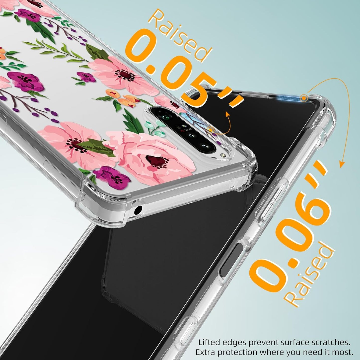 DNTMZIN for Google Pixel 5A Case, Clear TPU Bumper Women Girl Phone Case, Flower Soft & Flexible Shockproof Floral Women Phone Cover,Prevent Watermarks A01-Elegant Peonies,6-Gg5A-01  DNTMZIN   