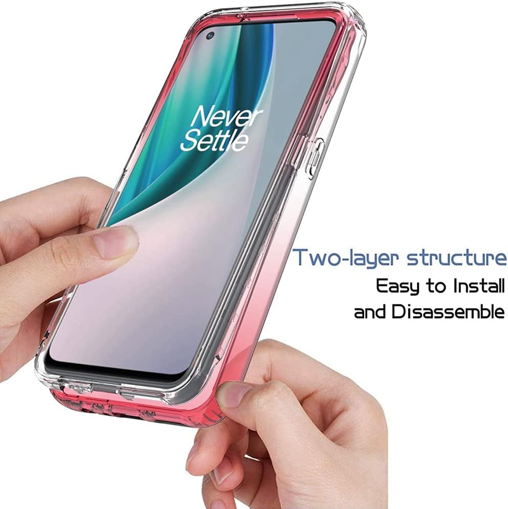 Bohefo Clear Case Compatible with Oneplus Nord N10 5G, Oneplus N10 Case for Girls Women, Cute Crystal TPU Bumper Shockproof Protective Phone Case Cover for Oneplus Nord N10 5G (Red)  Bohefo   