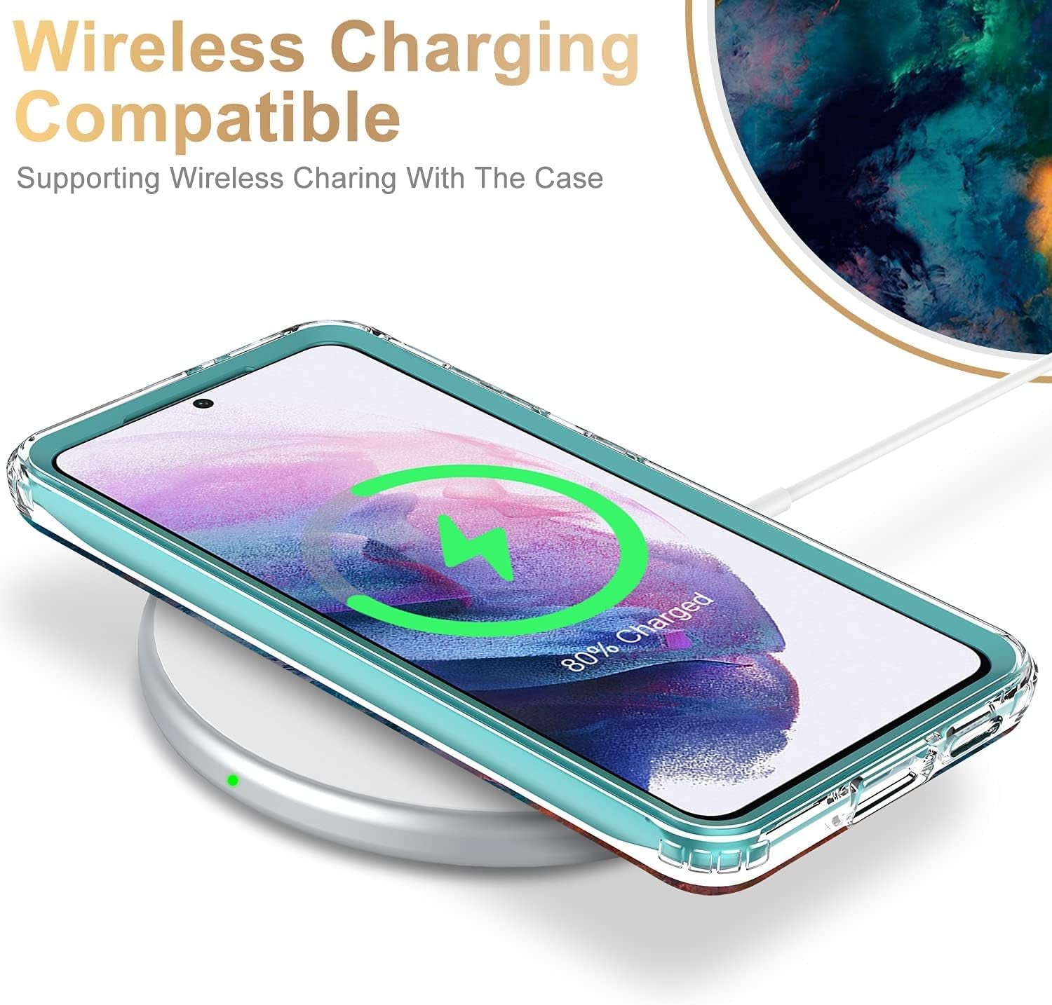 Esdot for Samsung Galaxy S21 plus Case,Military Grade Passing 21Ft Drop Test,Rugged Cover with Fashionable Designs for Women Girls,Protective Phone Case for Galaxy S21 plus 6.7" Colorful Painting  Esdot   