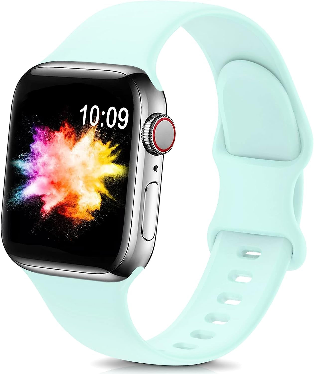 Treasuremax Sport Band Compatible with Apple Watch Bands 38Mm 40Mm 41Mm 42Mm 44Mm 45Mm 49Mm,Soft Silicone Replacement Strap Compatible for Apple Watch Series Ultra 8 7 6 5 4 3 2 1 SE Men Women  TreasureMax Light Green 42MM/44MM/45MM/49MM 