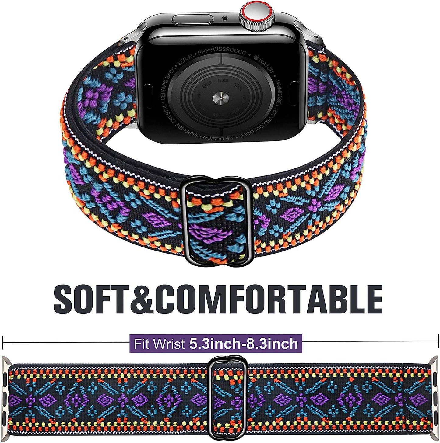 Dsytom 3 Pack Elastic Band Compatible with Apple Watch Bands 38Mm 41Mm 40Mm 42Mm 44Mm 45Mm, Adjustable Stretchy Nylon Bands for Iwatch Series Ultra 8/7/6/5/4/3/2/1 SE Strap for Women  Dsytom   