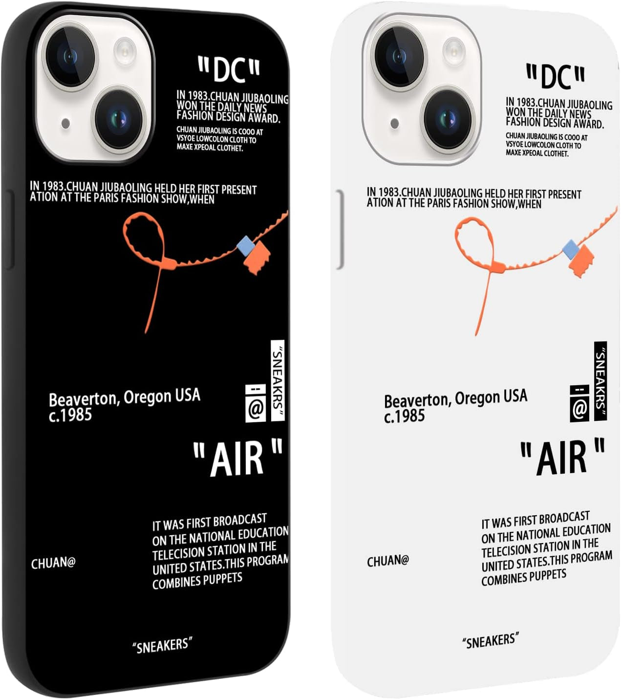 2 Pack Cool Phone Case for Iphone 13 Mini Case 5.4",Fashion Sports Shoes Brand Pattern Design, Creative Label Printed Black White Cover for Women Men Boys Girls,Soft TPU Cases for Iphone13 Mini, 1  LJX US   