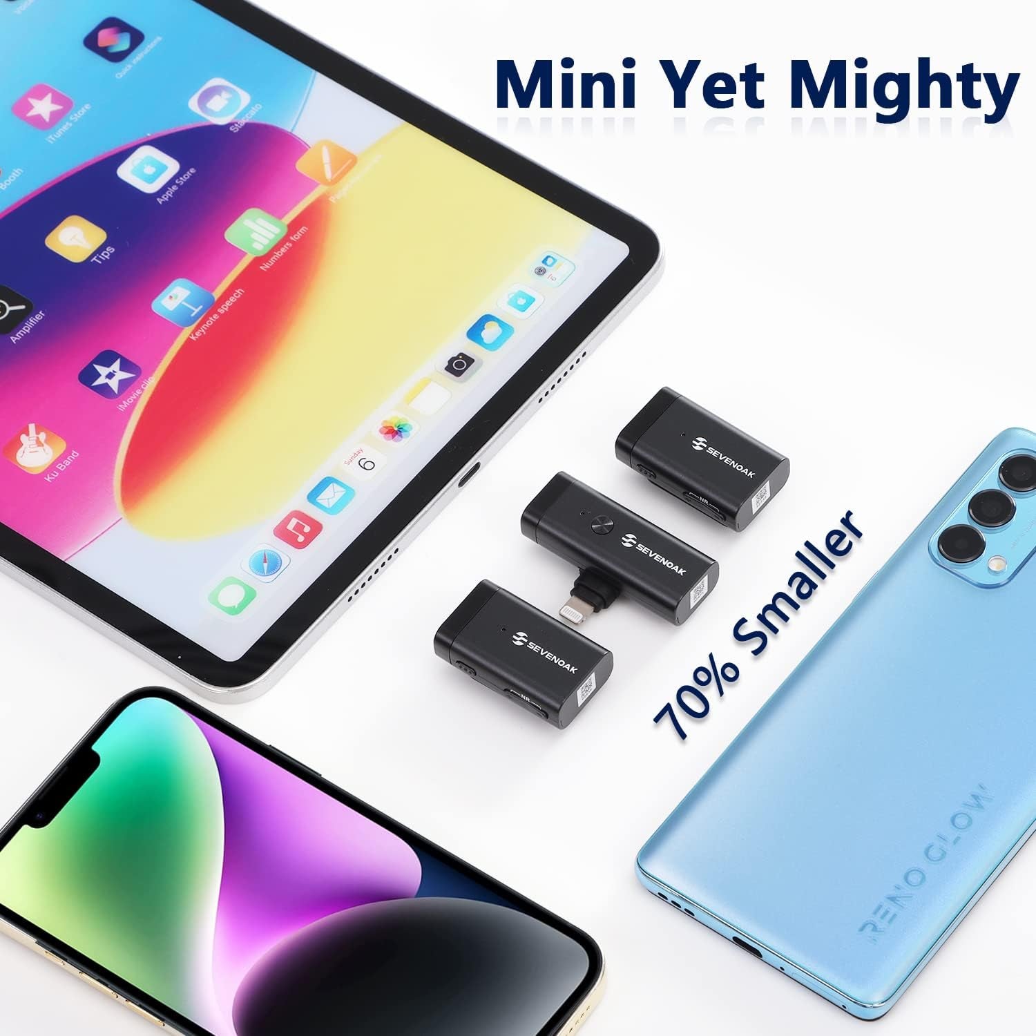 Sevenoak Wireless Lavalier Microphone with 3 Plugs for Camera/Iphone/Usb-C Smartphone,Noise Cancelling Mini Wireless Lapel Microphone with for Youtube/Vlog/Live Streaming(Skm-W1 Pro)  Sevenoak   