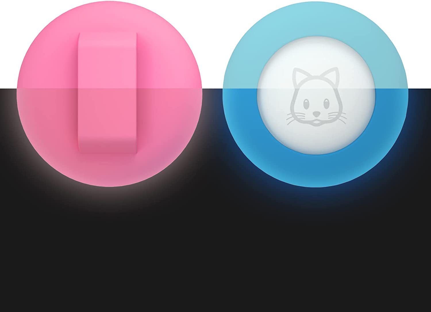 2022 Airtag Cat Collar Holder, Small Air Tag Cat Collar Holder Compatible with Apple Airtag GPS Tracker, 2Pack Waterproof Case Cover for Cat Dog Pet Collar within 3/8 Inch (2 Black)  SimpleThings LuminousPink&LuminousBlue  