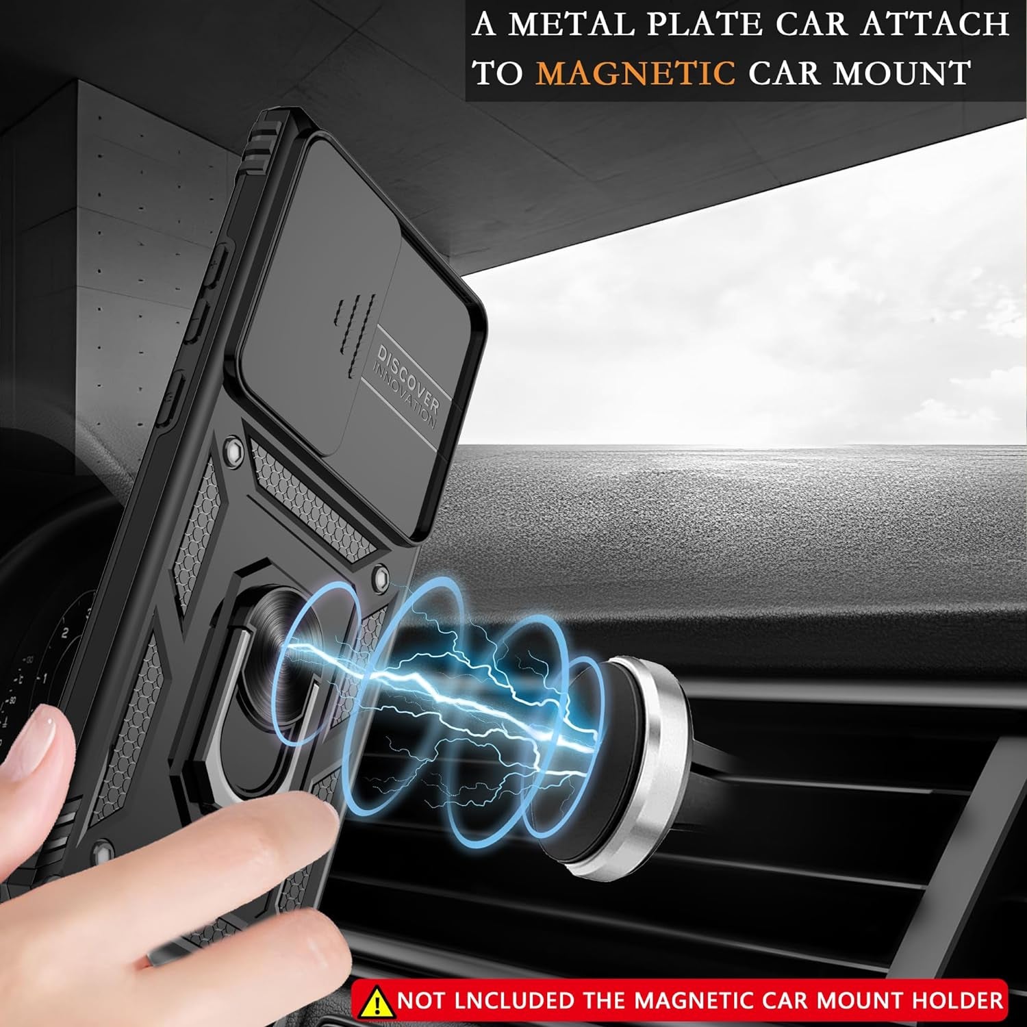 ATUMP for Samsung Galaxy Note 20 Ultra Case with HD Screen Protector, Build in 360° Rotating Ring Kickstand [Military Grade] Protective Case for Galaxy Note 20 Ultra, Black  Atump   