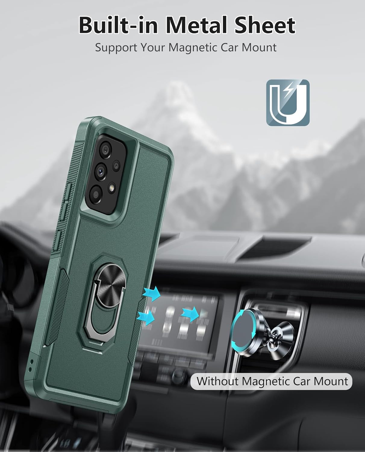 Soios for Samsung Galaxy A53 5G Case: Military Grade Drop Proof Protection Cover with Kickstand | Matte Textured Rugged Shockproof TPU | Protective Cell Phone Case for Galaxy A53 5G Phone  SOiOS   