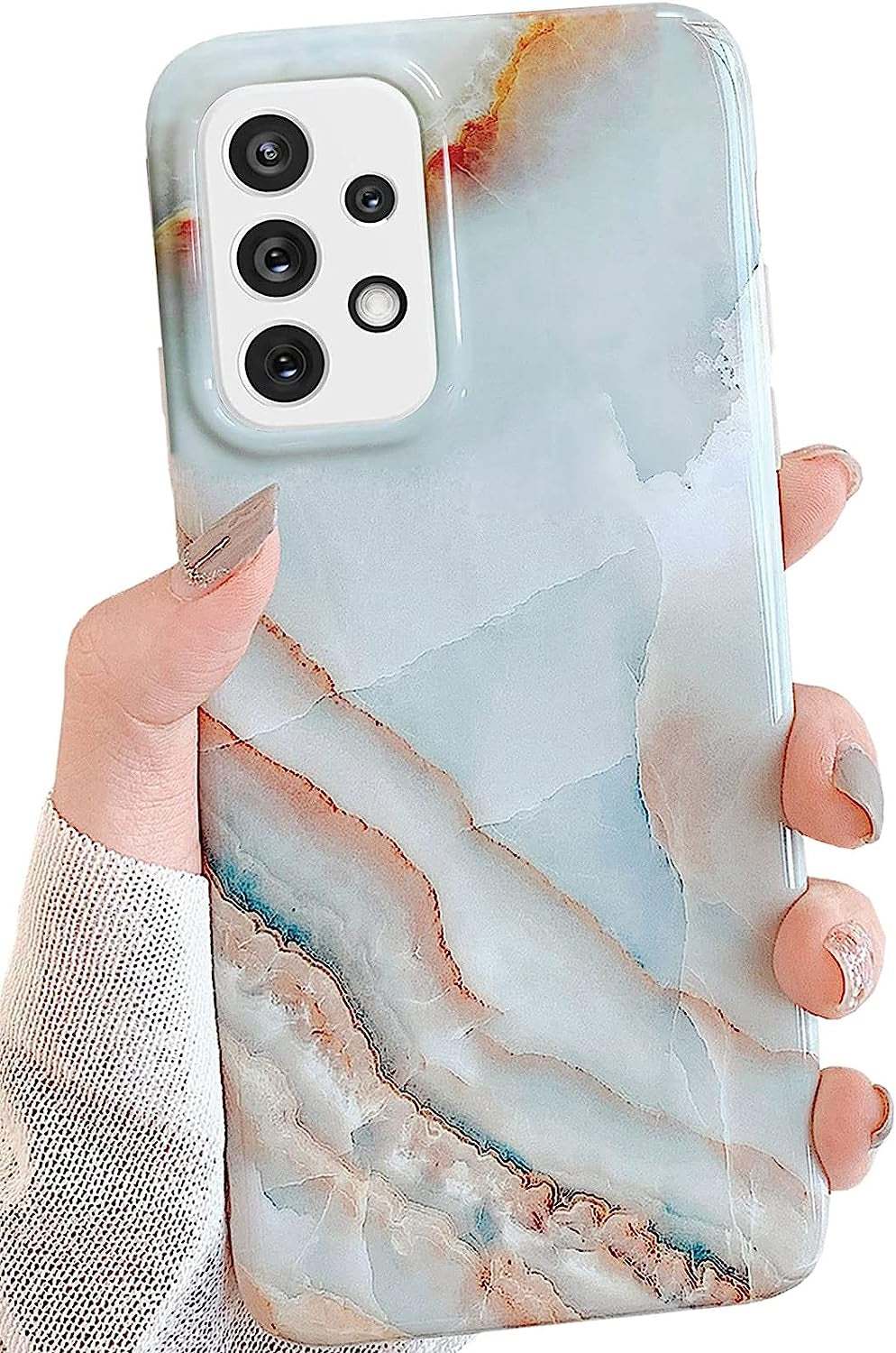 J.West Galaxy A53 5G Case 6.5-Inch, Grey Marble Print Pattern Design Cute Graphics Stone Slim Protective Sturdy Women Girls Soft Silicone Phone Cases Cover for Samsung Galaxy A53 5G 2022  J.west   