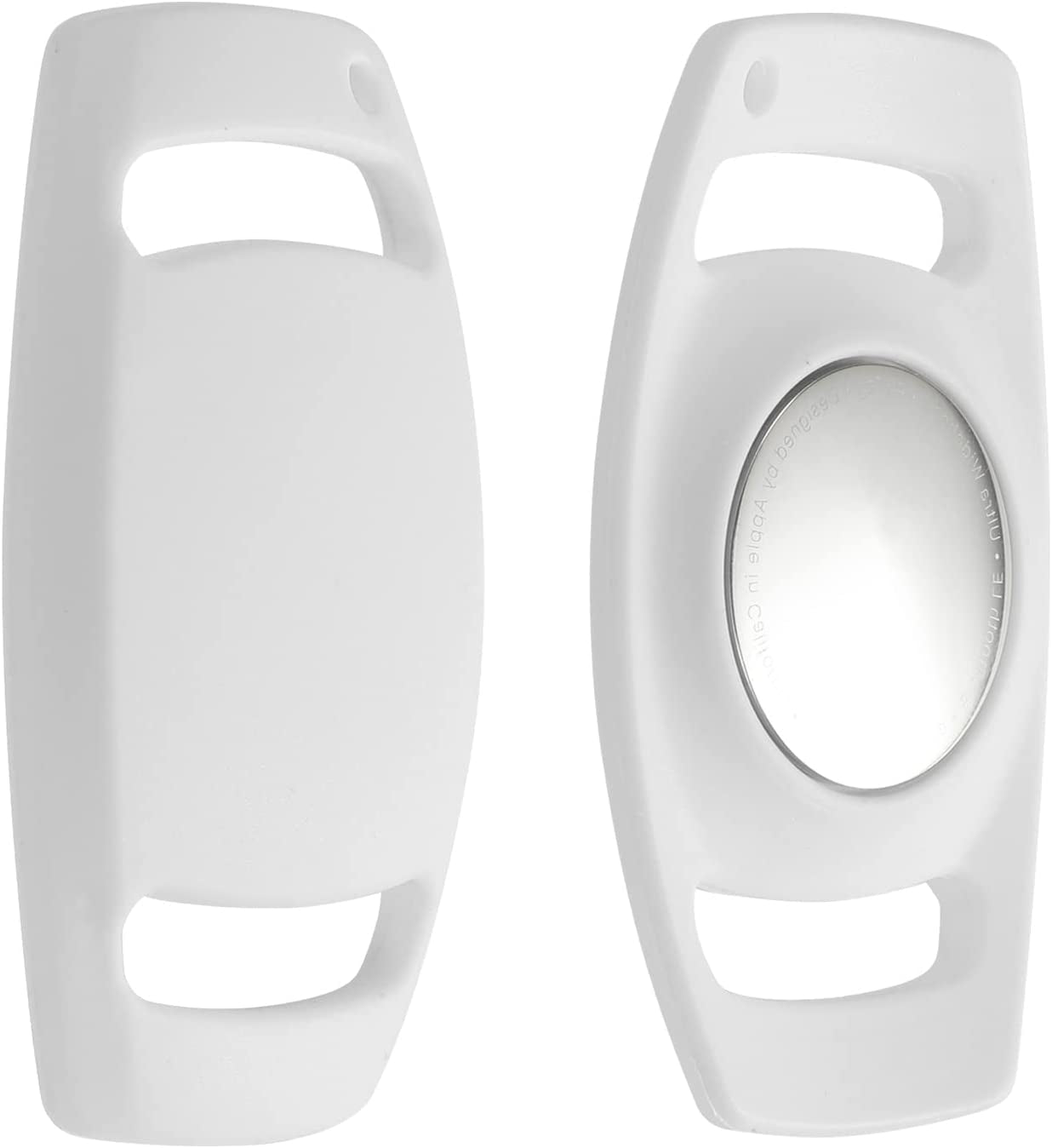 Airtag Dog Collar Holder，Anti-Lost Silicone Case Accessories for Air Tag GPS Tracking，Compatible with Dogs Cats Pets Collar (1 Pack, Black)  Gokotta White 1 Pack 