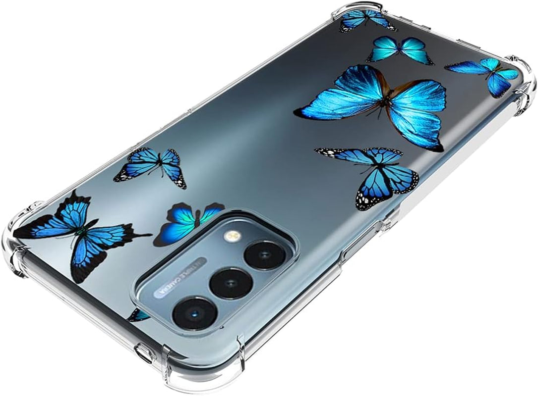 Vavies Case for Oneplus Nord N200 5G, Oneplus N200 5G Case for Girls Women, Slim Shockproof Clear Pattern Soft Flexible TPU Back Phone Protective Cover Cases for Oneplus Nord N200 5G (Blue Butterfly)  Vavies   