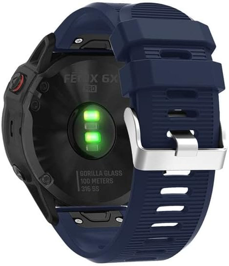 KOSSMA 26Mm Width Outdoor Sport Silicone Replacement Watch Strap for Garmin Fenix 5X plus 6X Pro 3 HR Band Wristband Watchband Bracelet  KOSSMA C 26mm For Tactix Delta 