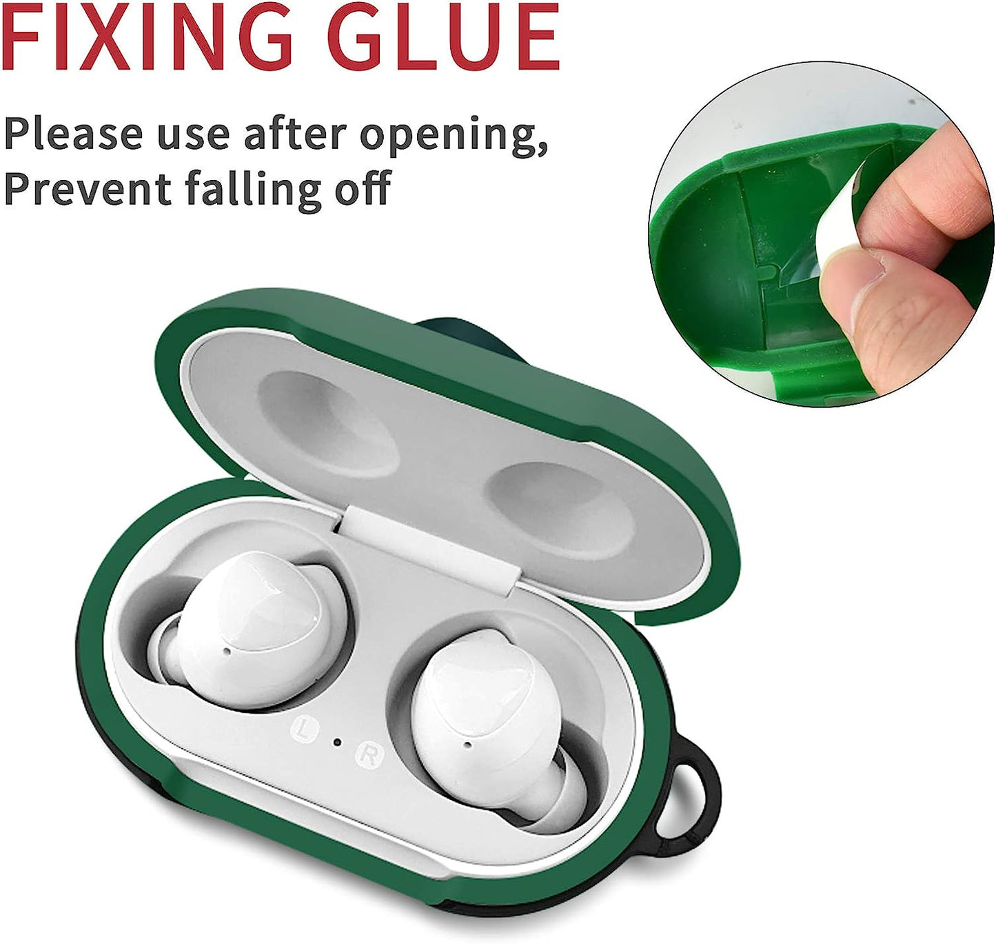 Newseego Compatible with Galaxy Buds （2019） Case, Galaxy Buds+ plus （2020） Cover Cute 3D Funny Cover Soft Silicone Cartoon Case with Gold Ring Keychain Fashion Design for Girls Teens-Avocado  Newseego   