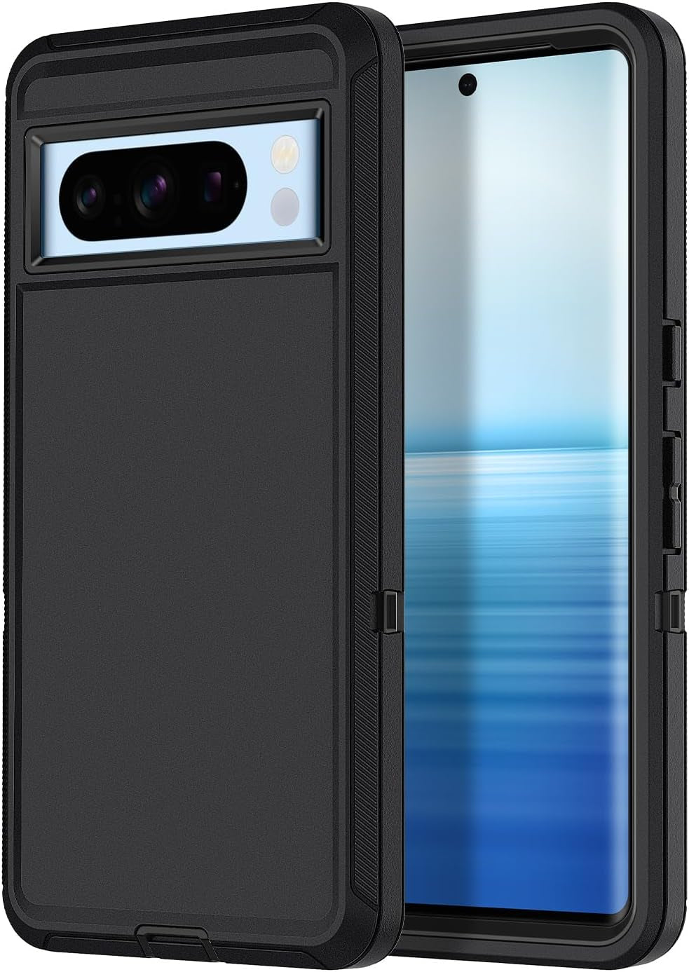 I-HONVA for Google Pixel 8 Pro Case Shockproof Dust/Drop Proof 3-Layer Full Body Protection [Without Screen Protector] Rugged Heavy Duty Durable Cover Case for Google Pixel 8 Pro 6.7" 2023,Purple/Pink  I-HONVA Black  