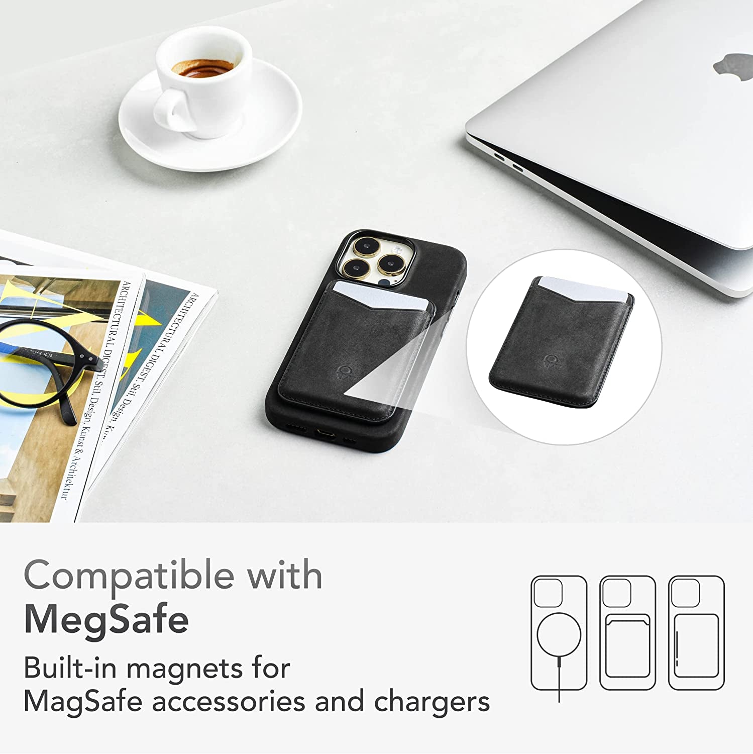 DONBOLSO Genuine Leather Wallet Case for Iphone 14 Pro Max - Holds 3 Cards, Compatible with Magsafe, Lip Screen Protection, Strong Magnetic Closure - Vintage & Elegant Design  DONBOLSO   