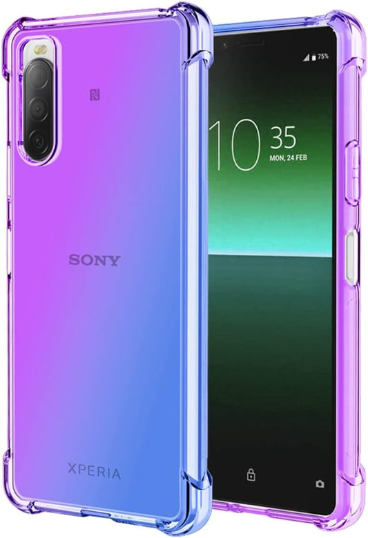 Ueokeird for Xperia 10 IV 5G Case, Sony 10 IV Case, Clear Cute Gradient Phone Case Slim anti Scratch Flexible TPU Cover Shockproof Protective Case for Sony Xperia 10 IV (Purple/Blue)  Ueokeird   