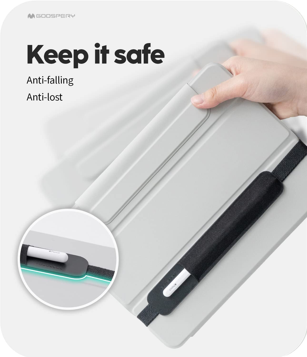 Goospery Pencil Protection Holder Compatible with Apple Pencil (1St & 2Nd Generation) Sling Sleeve PU Leather Pouch Case Elastic Band Pocket Accessory Fit Ipad 8Th 7Th Mini 5Th/Notebook/Tablets  GOOSPERY   