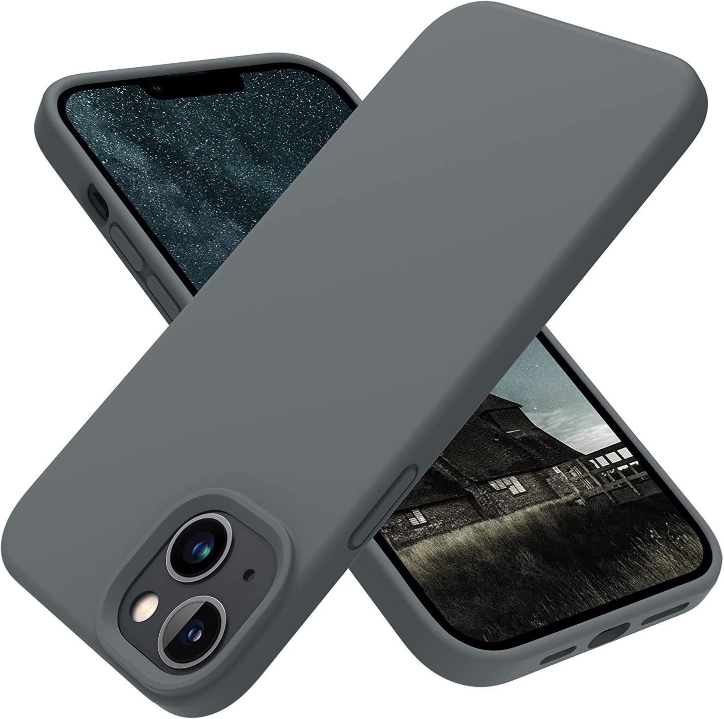 OTOFLY Designed for Iphone 14 plus Case, Silicone Shockproof Slim Thin Phone Case for Iphone 14 plus 6.7 Inch （Black）  OTOFLY Direct Space Gray  