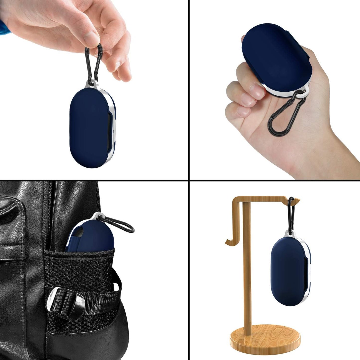 2 Packs Silicone Cover for Galaxy Buds Case/Galaxy Buds + plus Case,With Carabiner Full Body Protections Skin Accessories Compatible Samsung Galaxy Buds plus (Navy Blue and Burgundy)  meiyasy   