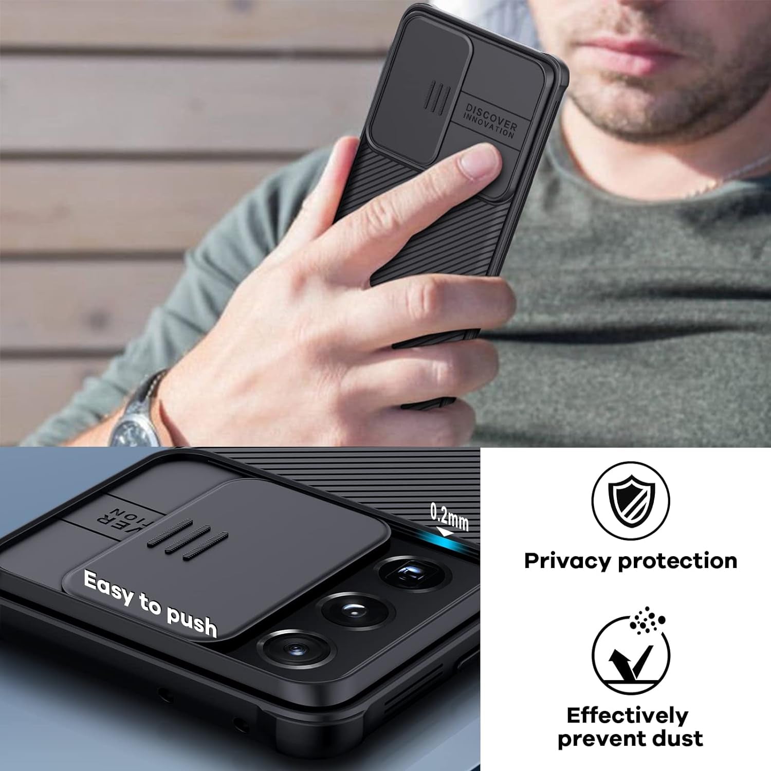 Nillkin for Galaxy S21 Ultra Case, Samsung Galaxy S21 Ultra Case, Camshield Pro Series for Samsung S21 Ultra Case with Slide Camera Cover, Slim S21 Ultra 5G Case 6.8 Inch - Black  Nillkin   