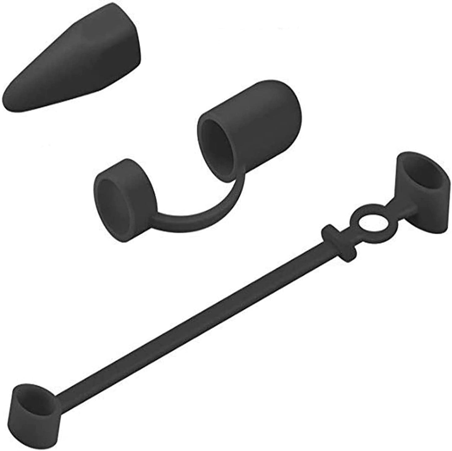 Siduater [4-Pack] Silicone Protective Accessories for Apple Pencil 1St Generation, Includes 1 Apple Pencil Cap Replacements, Apple Pencil Cap Holder, Apple Pencil Tip Cover, Adapter Tether - White  siduater Black  