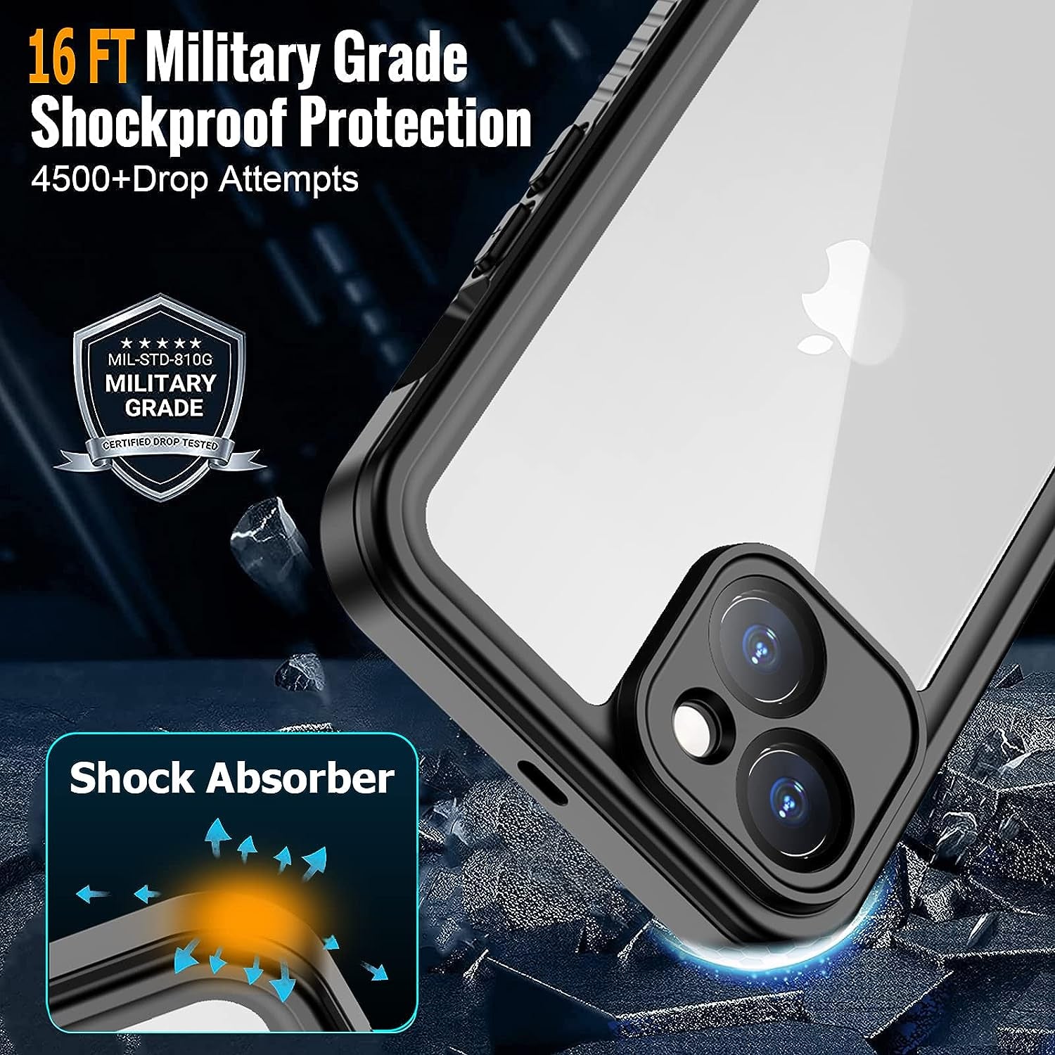 AMILIFECASES Clear Iphone 14 plus Case,With Screen Protector,Waterproof Iphone 14 plus Protective Case for Men Women,Apple Iphone 14 plus Phone Case Heavy Duty Shock Proof  AMILIFECASES   