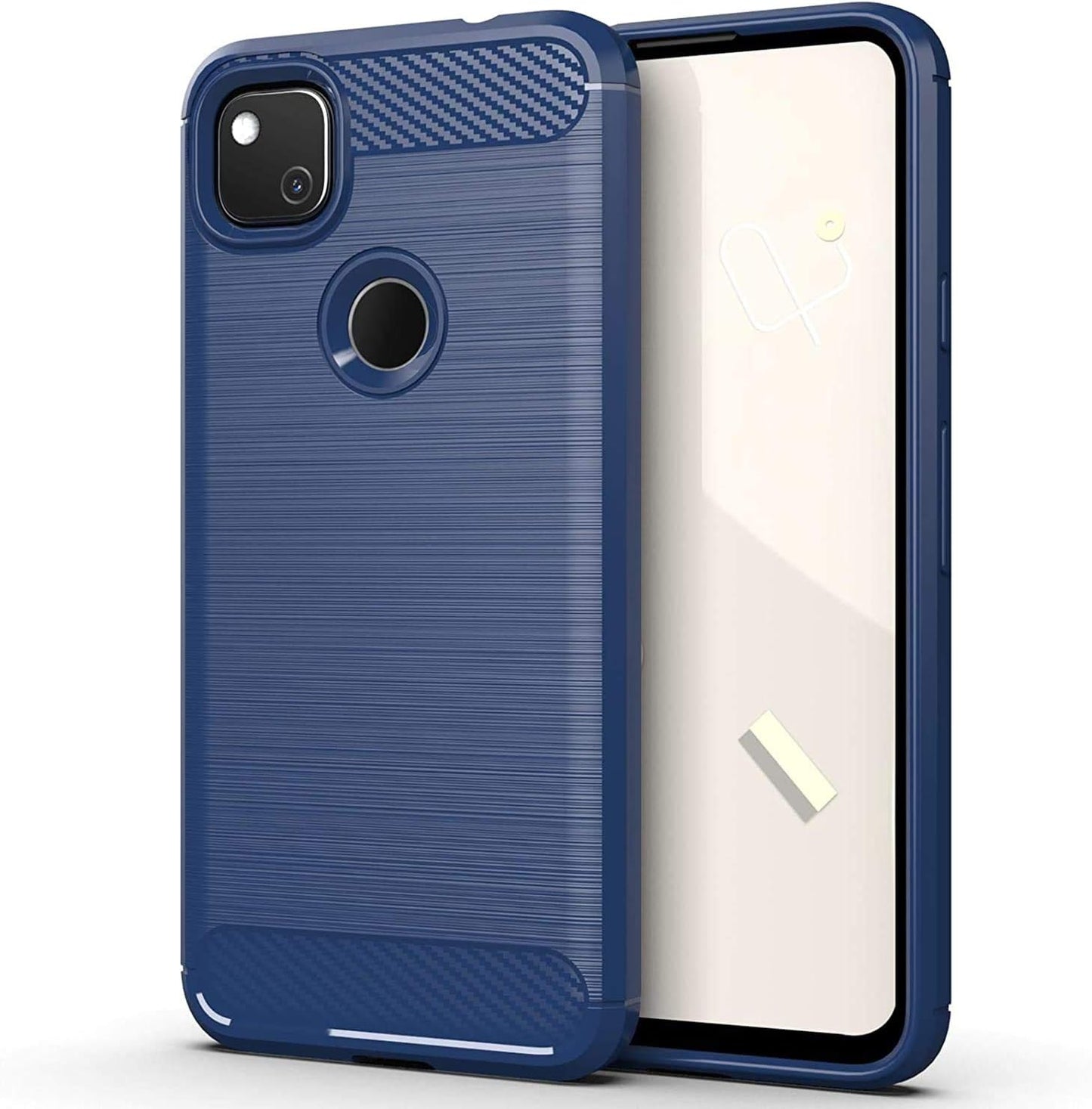 Vultic [Carbon Fiber Case for Google Pixel 4A (5G)(6.2"), Durable [Shock Absorption] Slim TPU Matte Lightweight Bumper Cover (Grey)  Vultic Navy Blue Google Pixel 4A (4G) 5.8" 