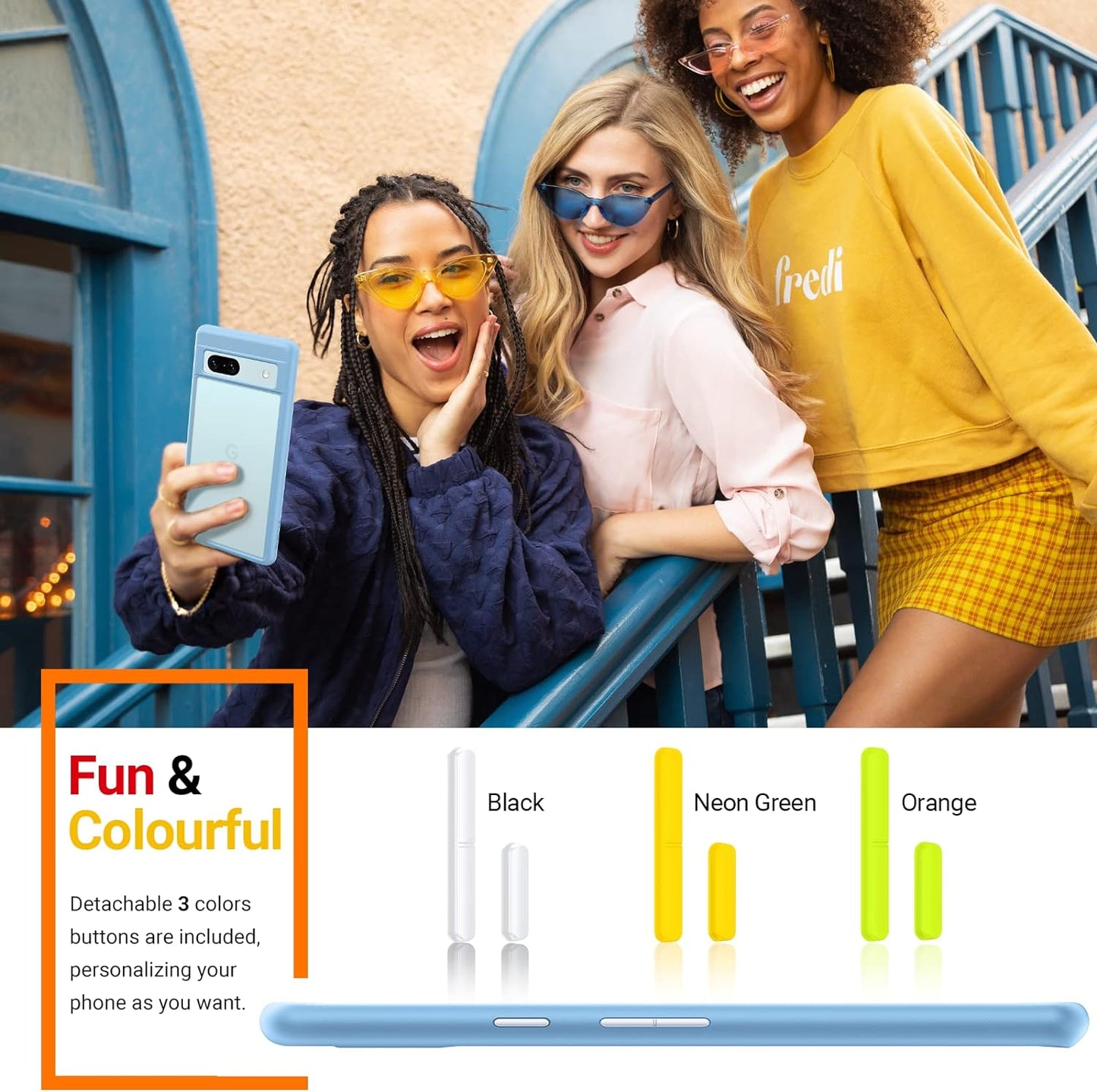 TORRAS Shockproof Designed for Google Pixel 7A Case, [Military Grade Drop Tested] Translucent Slim Protective Matte Hard Back & Soft Edge Cover Phone Case for Google 7A Case 5G, Light Blue  TORRAS   