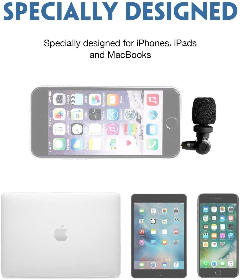 Saramonic Smartmic Mini Condenser Flexible Microphone for Smartphones,Vlogging Microphone for Iphone and Youtube Video, Mic for Ios Apple Iphone Ipad and Android Phone  Saramonic   