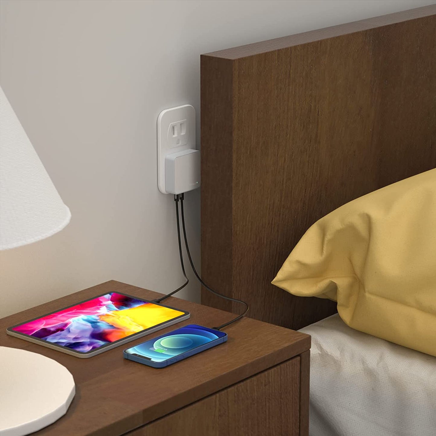 Nekmit USB C Charger, Thin Flat 52W 4-Port Fast Wall Charger with Two 20W Power Delivery and 2 USB Port for Iphone 14/14 Pro/14 Pro Max, Galaxy, Pixel, Ipad Pro, Airpods Pro and More, Upgraded  Nekmit Compact   