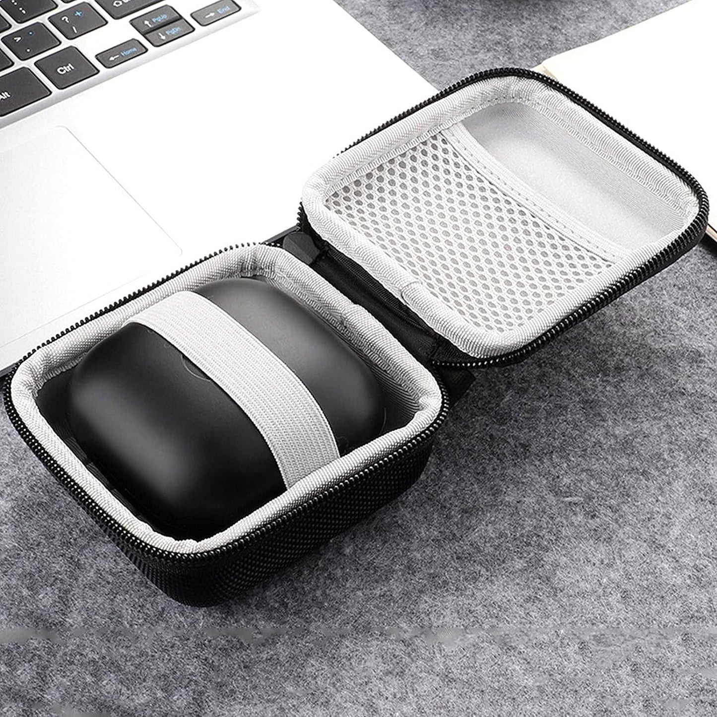 Schicj133Mm Fast Charging Cord Charger - Shockproof Hard EVA Wireless Earphone Storage Pouch Case Compatible with Powerbeats Pro/3 - Black  schicj133mm   