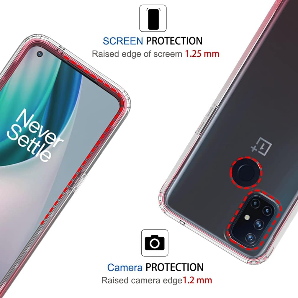 Bohefo Clear Case Compatible with Oneplus Nord N10 5G, Oneplus N10 Case for Girls Women, Cute Crystal TPU Bumper Shockproof Protective Phone Case Cover for Oneplus Nord N10 5G (Red)  Bohefo   