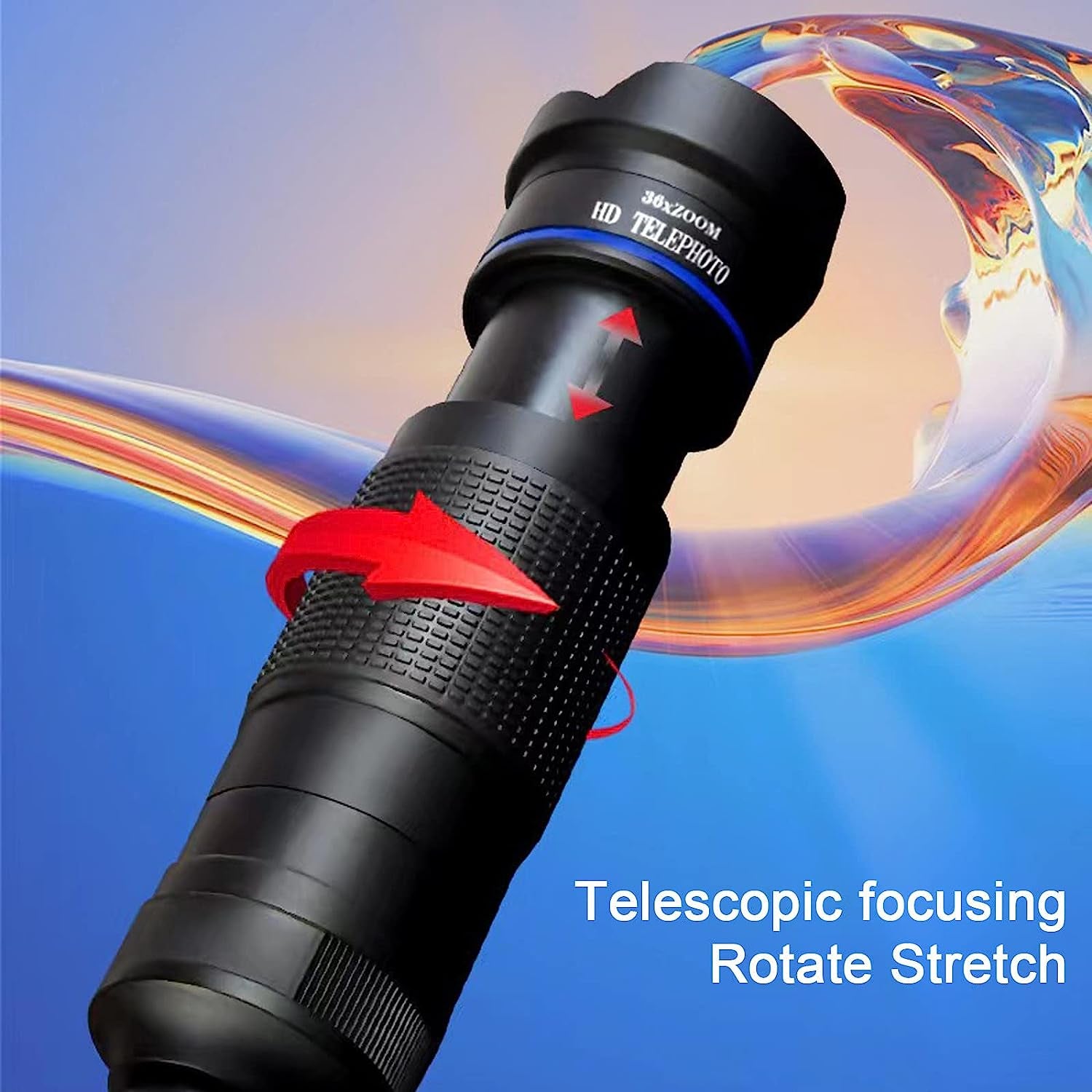 Zoom Lens for Cell Phone Camera, 36X Zoom Lens with Phone Clip, High-Definition Universal Kit for Most Phone, Good for Traveling and Outdoor Exploration, Black  NA#   