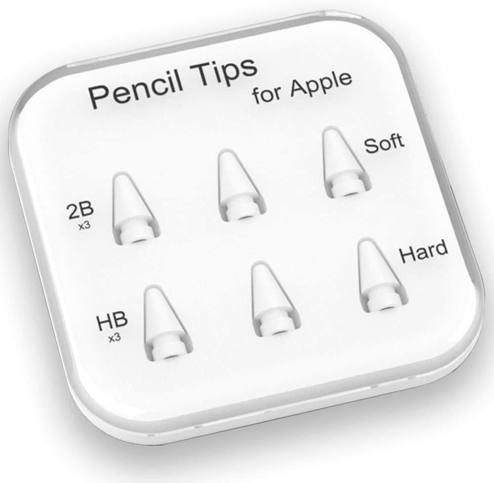 Pencil Tips for Apple Pencil 1St / 2Nd Generation & Logitech Crayon - Soft and Hard, Double Layered Ipad Pencil Tip, Used for 3 Years - 6 Pack  Peilinc   