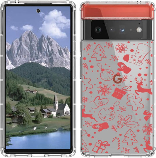 YCJACE Google Pixel 6 Pro Case Clear with Christmas Design Soft Flexible TPU Ultra-Thin Shockproof Anti-Scratch Bumper Protective Cover Case for Google Pixel 6 Pro-Christmas  YCJACE   