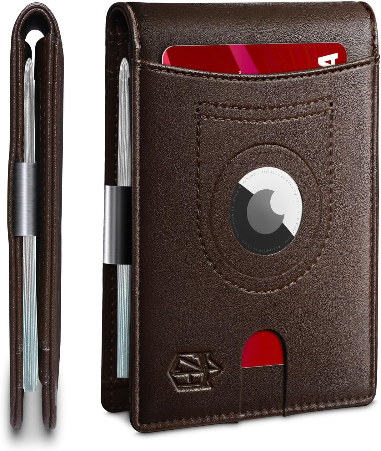 Zitahli Airtag-Wallet-Mens-Slim-Rfid Blocking Wallet Leather with Money Clip Air Tag Wallet Card Holder Bifold Gifts for Men  Zitahli   