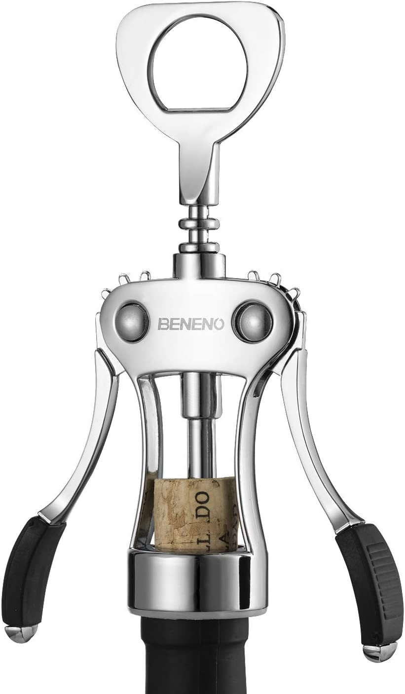 Wine Opener, Zinc Alloy Premium Wing Corkscrew Wine Bottle Opener with Multifunctional Bottles Opener, Upgrade  Beneno   
