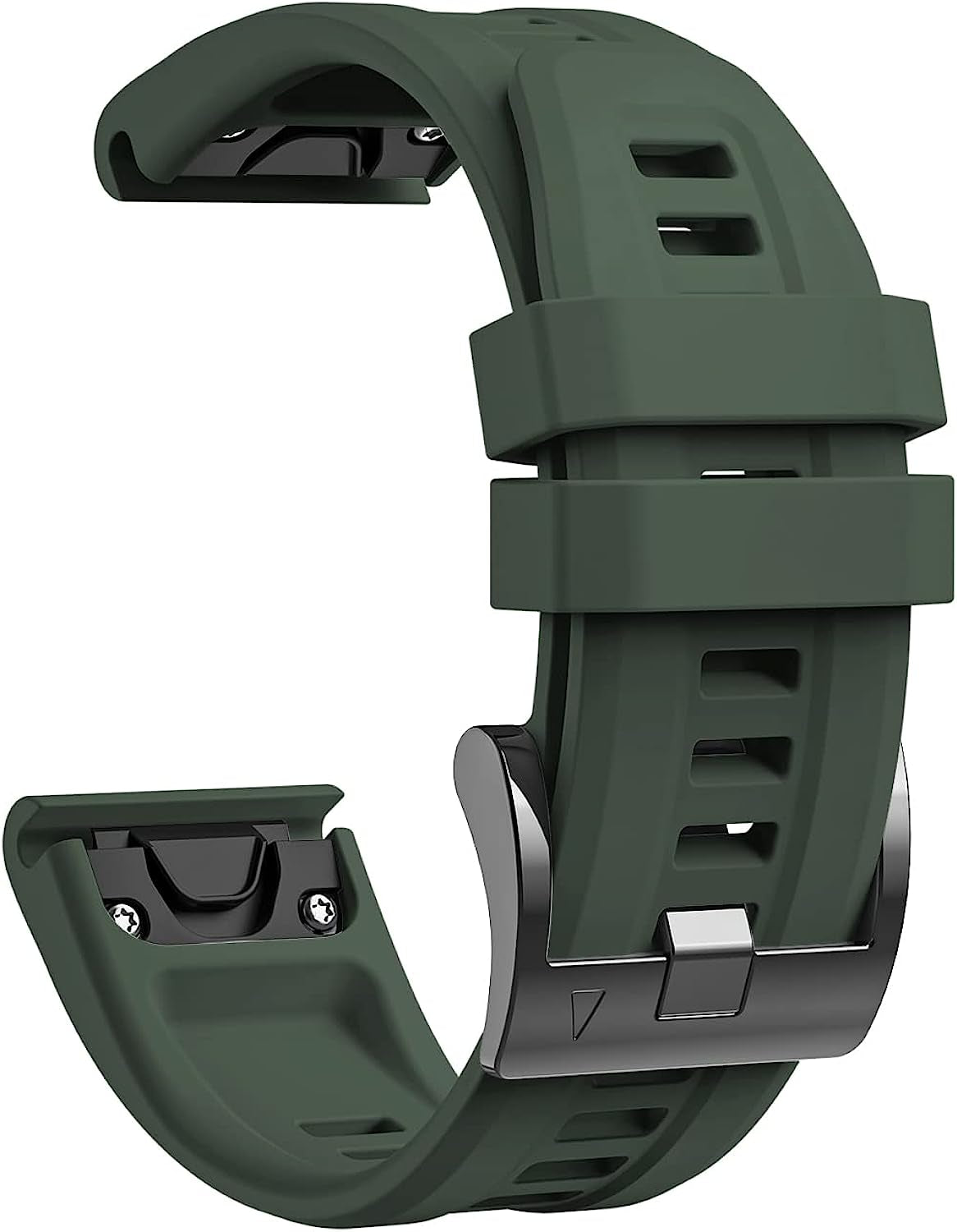 Lepmok for Garmin Fenix 7 Watch Bands, 22Mm Quickfit Silicone Band for Garmin Fenix 6, Fenix 5 Smartwatch  lepmok Blackish Green  