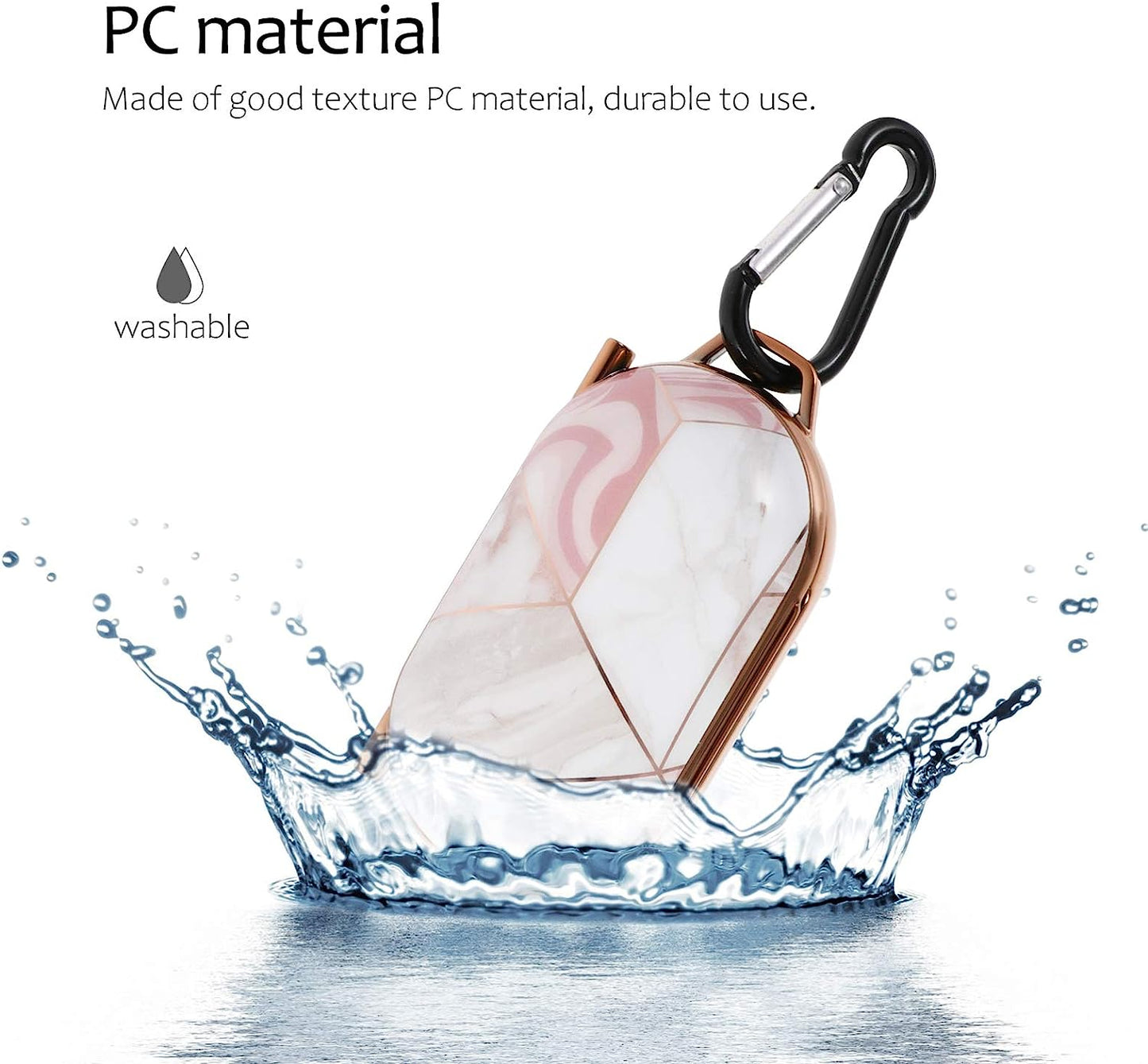 Ibasenice Compatible for Samsung Galaxy Buds Case Cover- Marbling Protective Skin with Carabiner Keychain Compatible for Samsung Galaxy Buds  ibasenice   