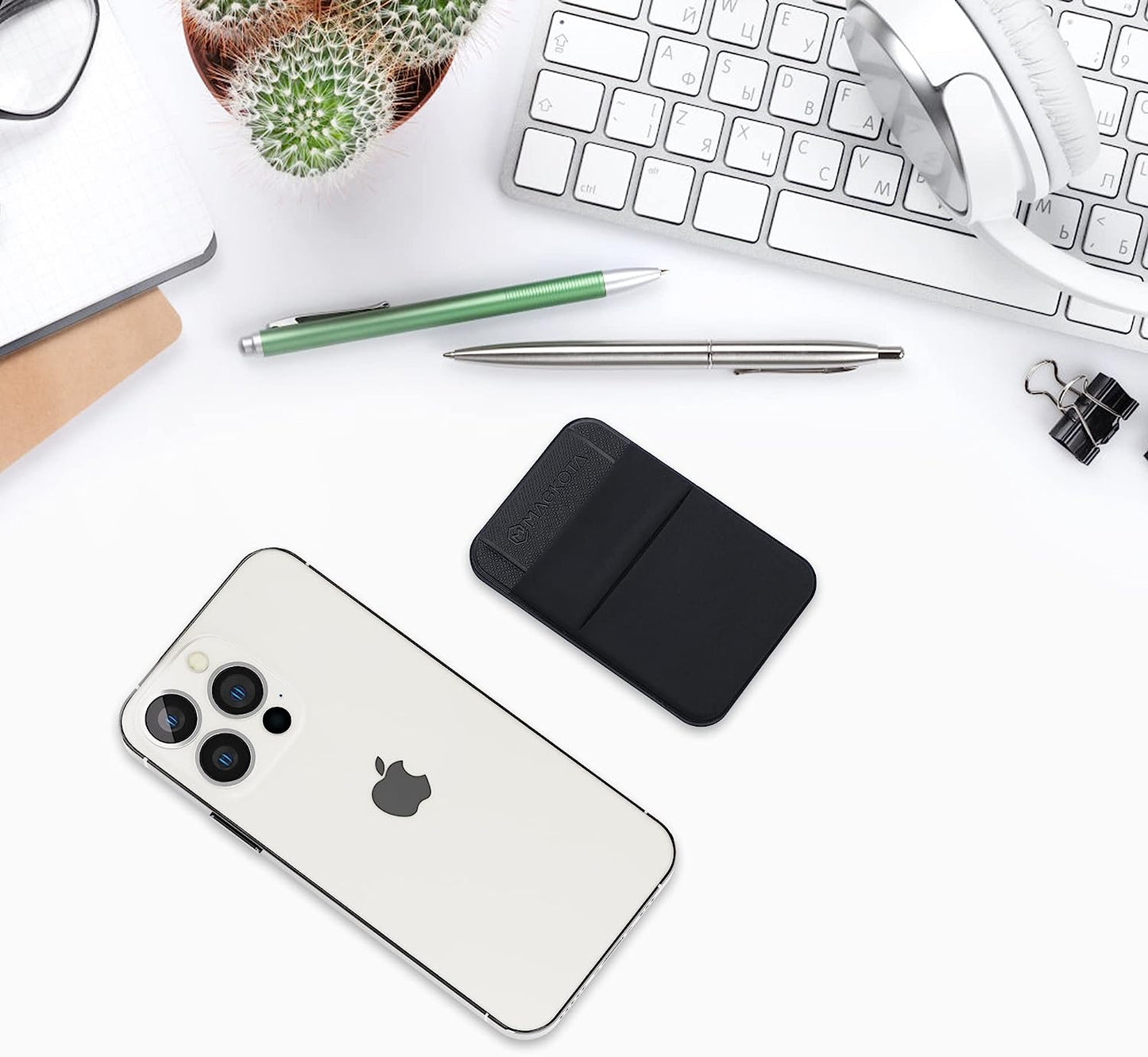 MAGKOTA Magsafe Wallet, Max 5 Cards, Compatible with Iphone 14 Pro Max/14 Pro/14 Plus/14/Iphone 13 Pro Max/13 Pro/13/Iphone 12/12 Pro/12 Pro Max, Detachable Magnetic Card Holder -2 Pockets Black  MAGKOTA   